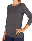 Yamadhi Casual ¾ Viskose Yoga Longsleeve - Dark Shadow (Anthrazit)