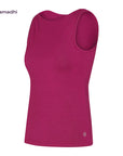 Yamadhi Boat Neck Tank Top Modal - Purple Grape (Berry)