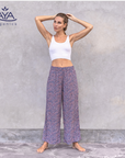 Jaya Melody Damen Yoga Sommerhose - blue flowers