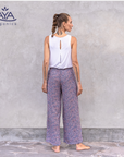 Jaya Melody Damen Yoga Sommerhose - blue flowers