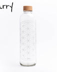 Carry Bottle FLOWER OF LIFE Glas Trinkflasche 1 L