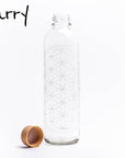 Carry Bottle FLOWER OF LIFE Glas Trinkflasche 1 L