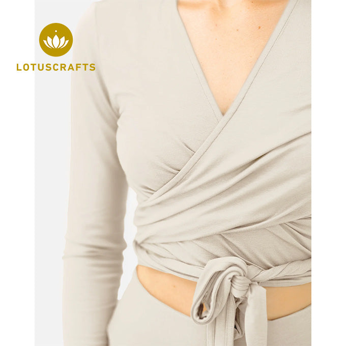 Amina Wrap Top - almond milk