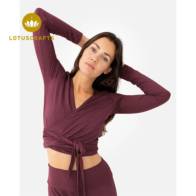 Amina Wrap Top - dark cranberry
