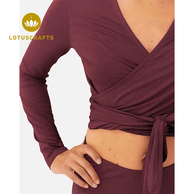 Amina Wrap Top - dark cranberry