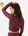 Amina Wrap Top - dark cranberry