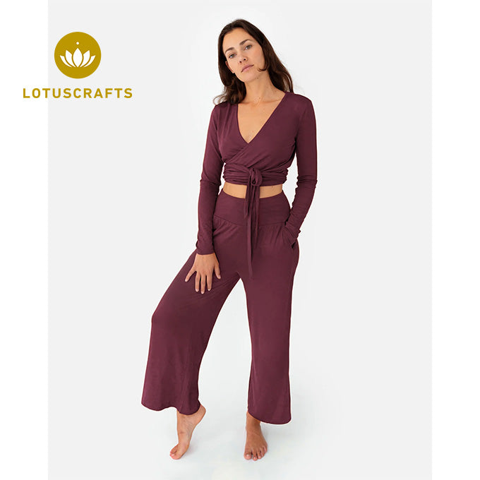 Amina Wrap Top - dark cranberry