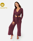 Amina Wrap Top - dark cranberry