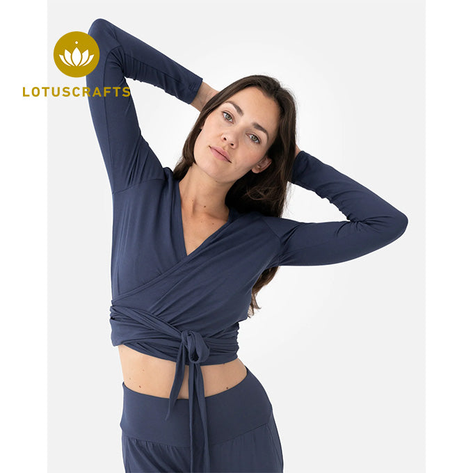 Amina Wrap Top - midnight blue