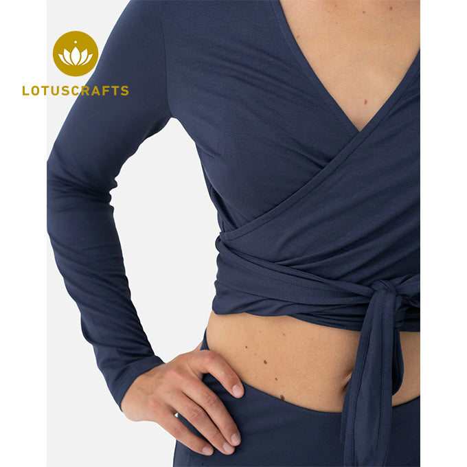 Amina Wrap Top - midnight blue