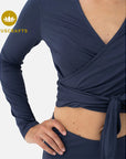 Amina Wrap Top - midnight blue