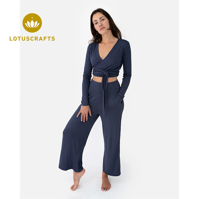 Amina Wrap Top - midnight blue