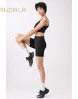 Mandala Biker Shorts - black