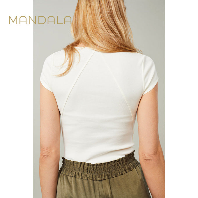 Mandala Cap Sleeve Top - white