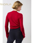 Mandala Cozy Wool Wrap Jacket - rouge