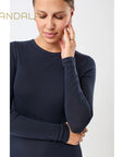 Mandala Crew Neck Wool Mix - night sky