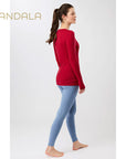 Mandala Crew Neck Wool Mix - rouge