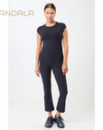 Mandala Cropped Flared Pants - night sky