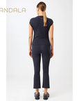 Mandala Cropped Flared Pants - night sky