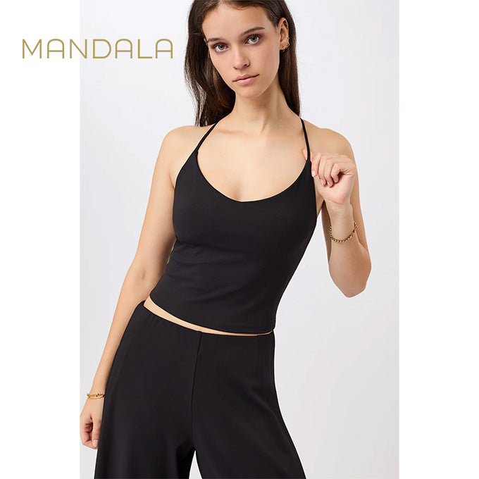 Mandala Copped Pilates Top - black