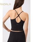 Mandala Copped Pilates Top - black