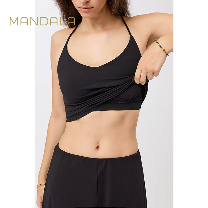 Mandala Copped Pilates Top - black