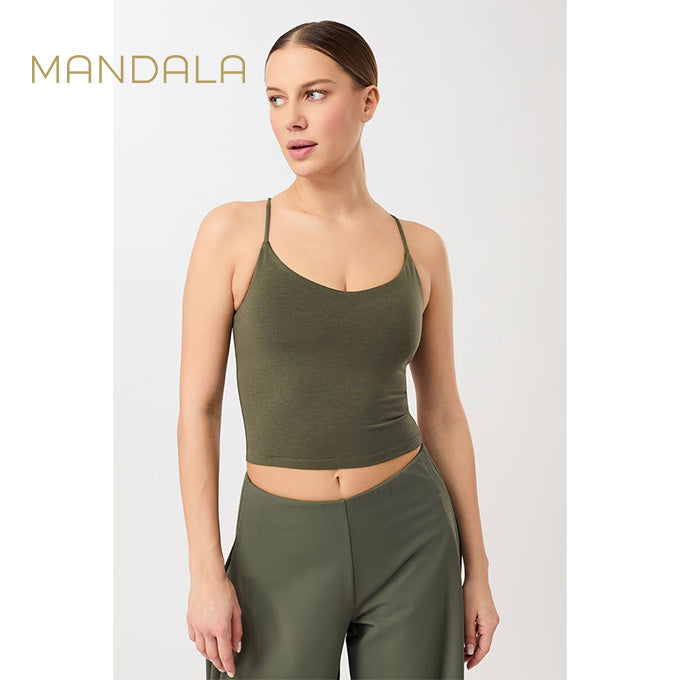 Mandala Copped Pilates Top - leaf