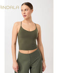 Mandala Copped Pilates Top - leaf