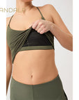 Mandala Copped Pilates Top - leaf