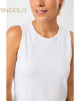 Mandala Cropped Tank Top - white