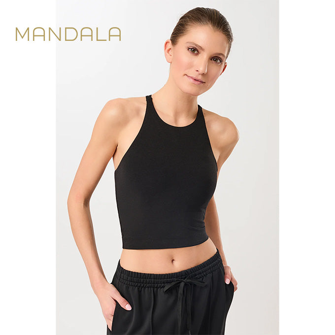 Mandala Cross Top - black