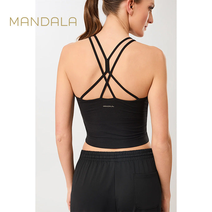 Mandala Cross Top - black