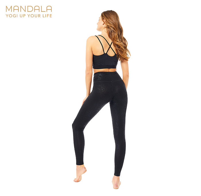 Mandala Sparkling Tights Legging - glitter black