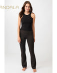 Mandala Flared Sports Pants - black