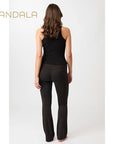 Mandala Flared Sports Pants - black