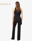 Mandala Flared Workout Pants - black