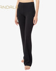 Mandala Flared Workout Pants - black