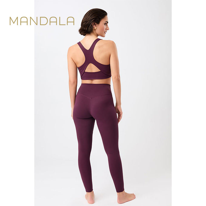 Mandala Monoprinted Tights - bordeaux
