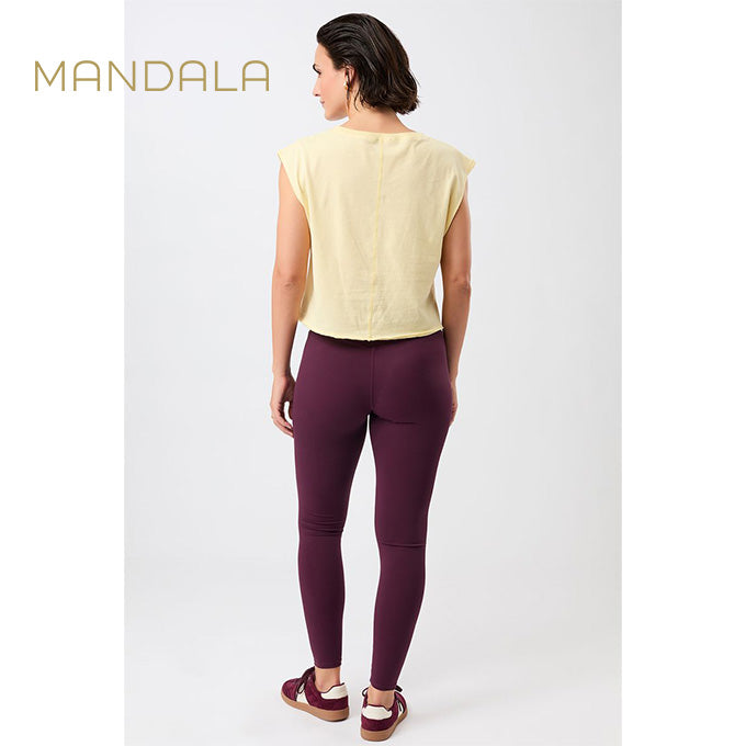 Mandala Monoprinted Tights - bordeaux
