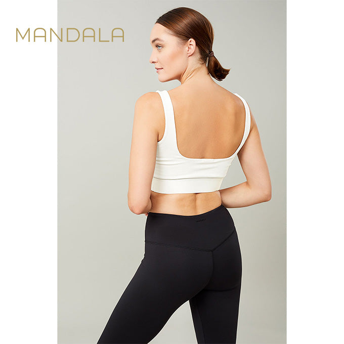 Mandala Sport Ribbed Bra - white