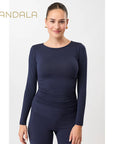 Mandala Side Ruffled Longsleeve- night sky