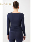 Mandala Side Ruffled Longsleeve- night sky