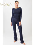 Mandala Side Ruffled Longsleeve- night sky