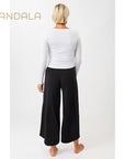 Mandala Side Ruffled Longsleeve- white