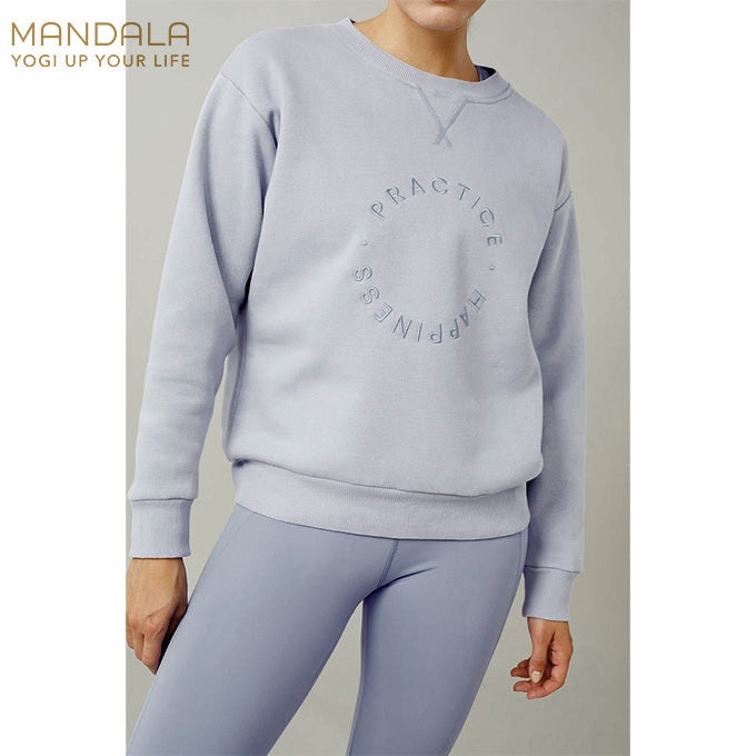 Mandala Practice Happiness Sweater - grey marble