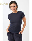 Mandala Wool T-Shirt - night sky