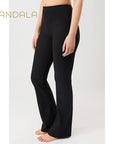 Mandala Flared & Ribbed Pants - black