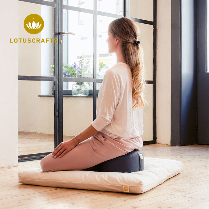 Meditationskissen Lotuscrafts Lotus Bio 15 cm - block print