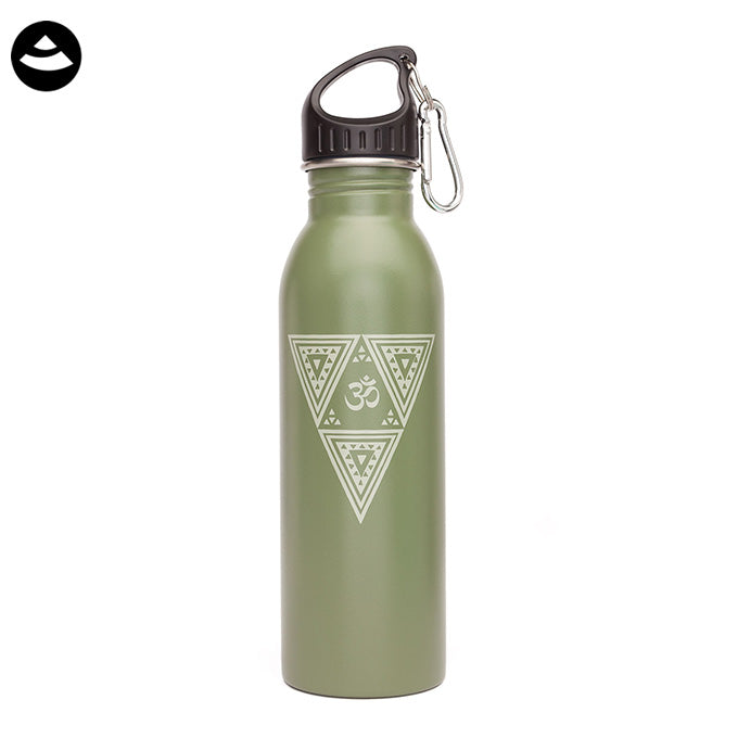 Edelstahl Trinkflasche bedruckt 700 ml - Om Triangle grün