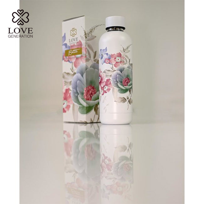 Trinkflasche Love - Wonderful White Flowers